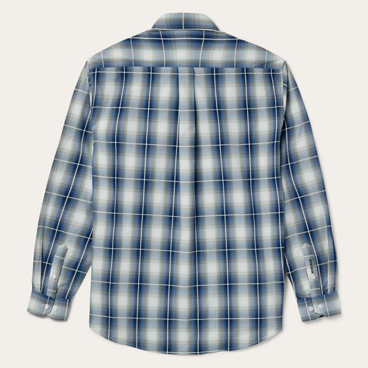 Crystal Plaid Button Down Shirt Blue | Men Stetson Western Shirts