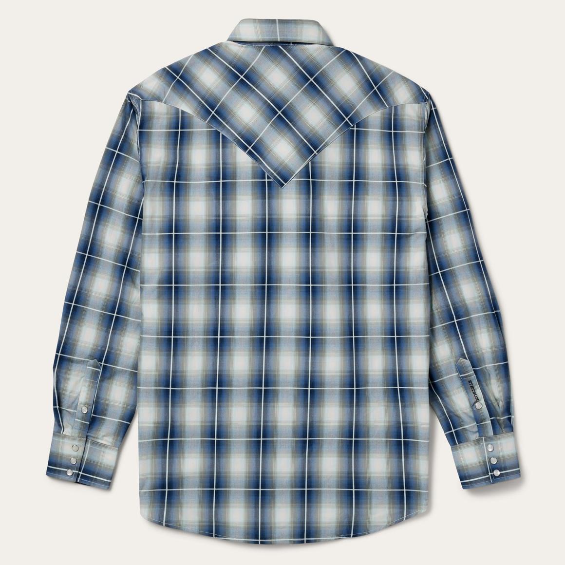 Crystal Plaid Western Shirt Blue | Men Stetson Classic Cut