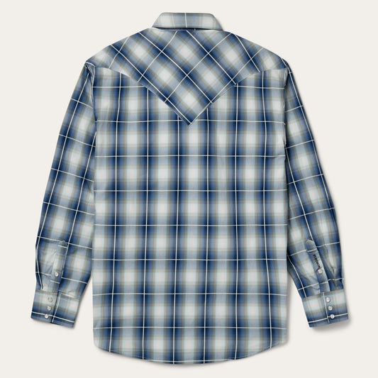 Crystal Plaid Western Shirt Blue | Men Stetson Classic Cut