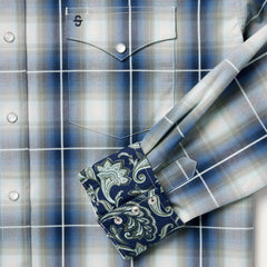 Crystal Plaid Western Shirt Blue | Men Stetson Classic Cut