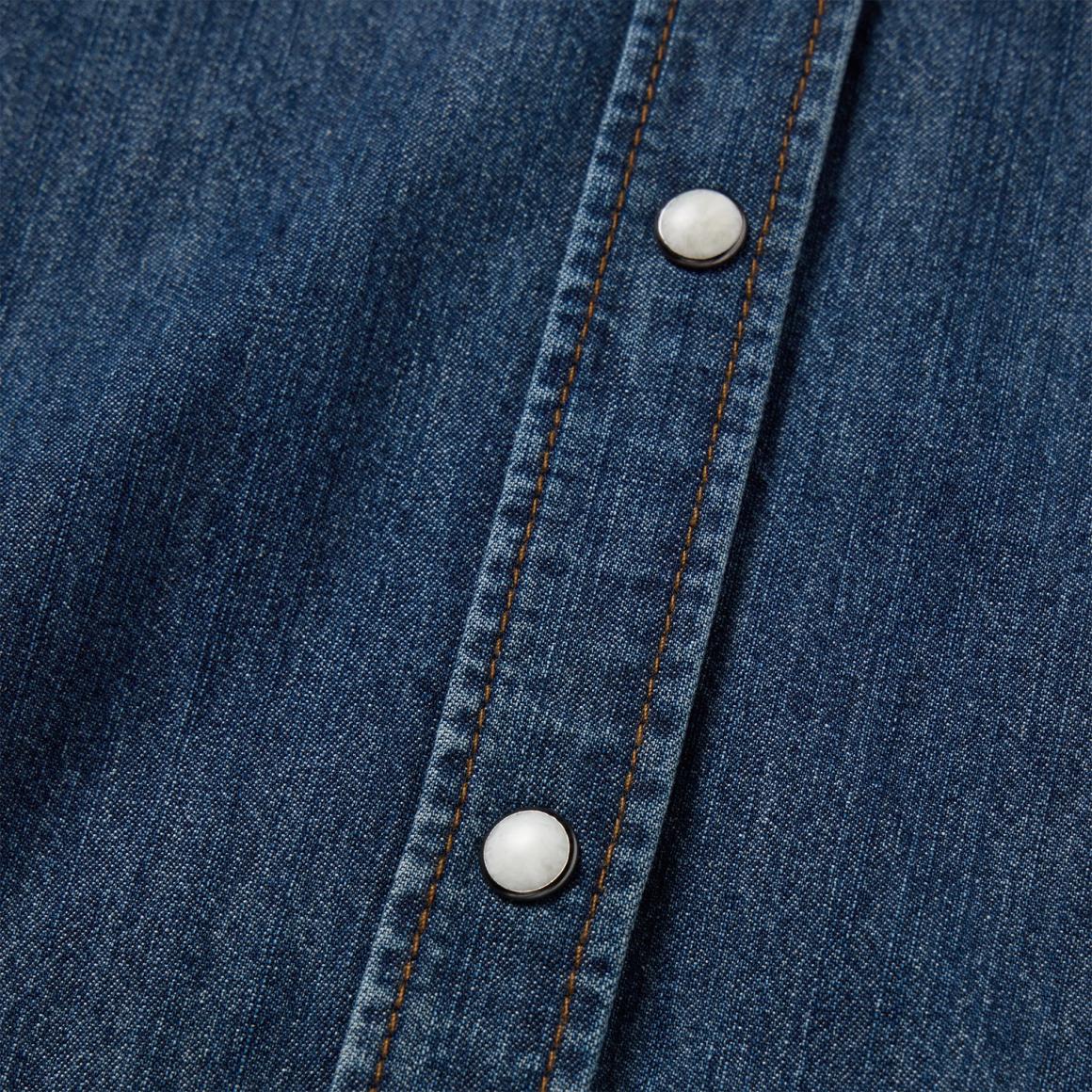 Dark Denim Snap Western Shirt Blue | Women Stetson Western Shirts