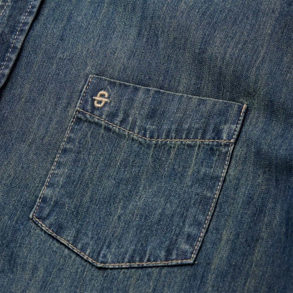 Dark Denim Western Shirt Blue | Men Stetson Modern Cut