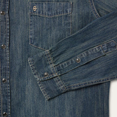 Dark Denim Western Shirt Blue | Men Stetson Modern Cut