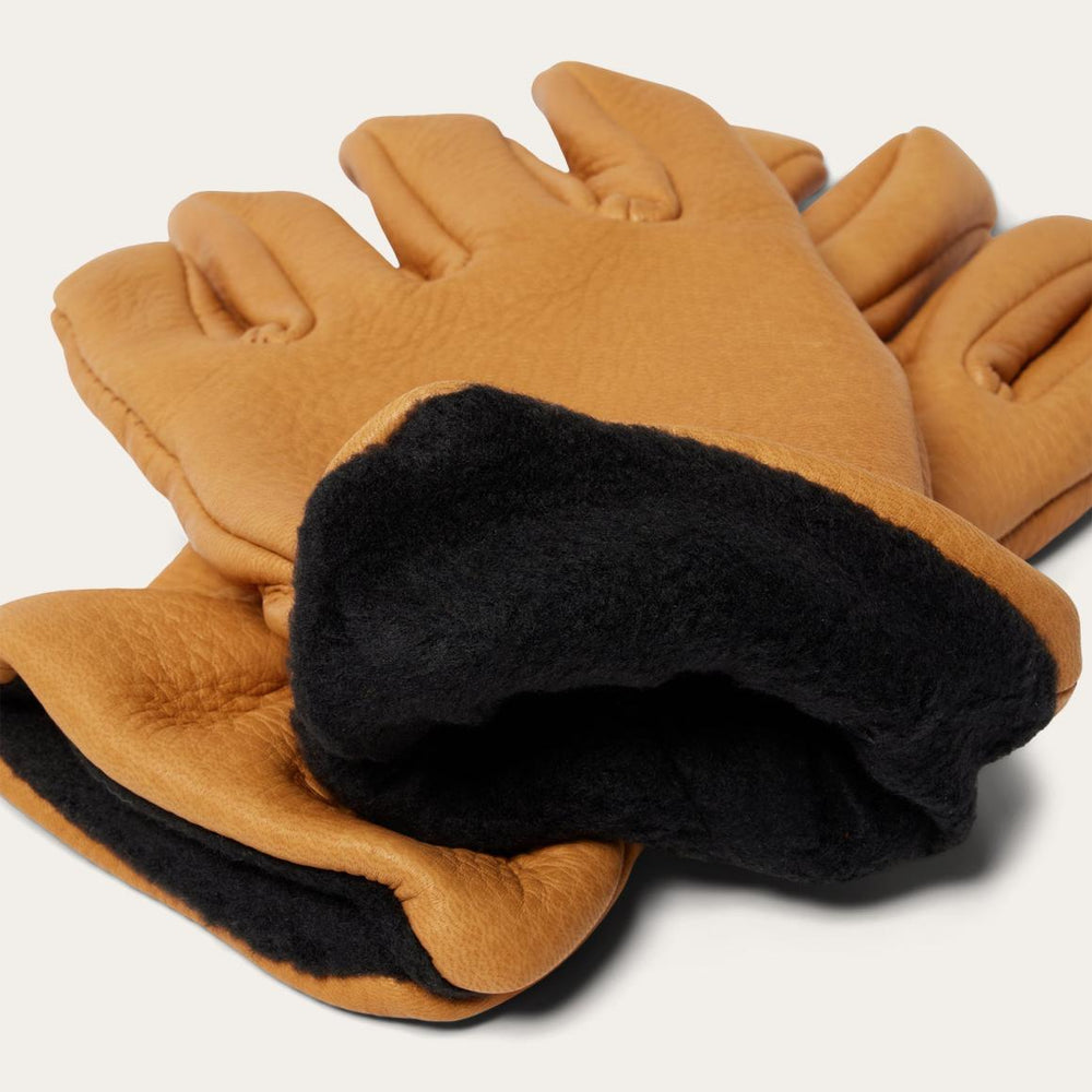 Deerskin Roper Glove - Lined Saddle Tan | Men Stetson Gloves