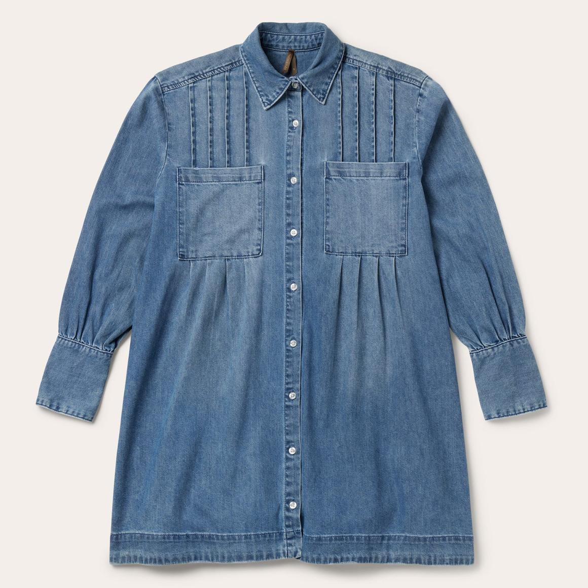 Denim Button Front Shirt Dress Blue | Women Stetson Mini