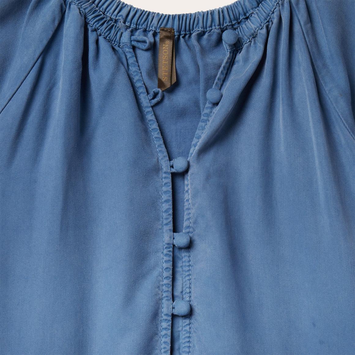 Denim Long Three Tiered Dress Blue | Women Stetson Midi