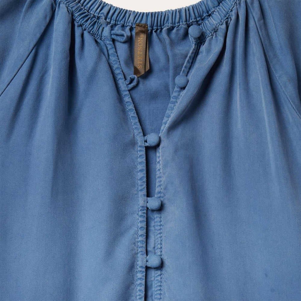 Denim Long Three Tiered Dress Blue | Women Stetson Midi