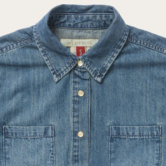 Denim Snap Front Western Shirt Blue | Women Stetson Denim Shirts