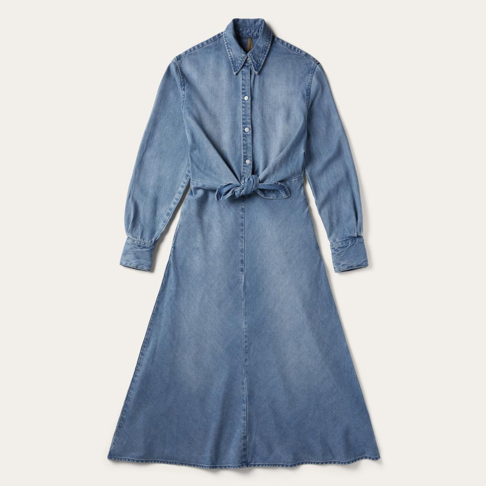 Denim Tie-Front Dress Blue | Women Stetson Midi