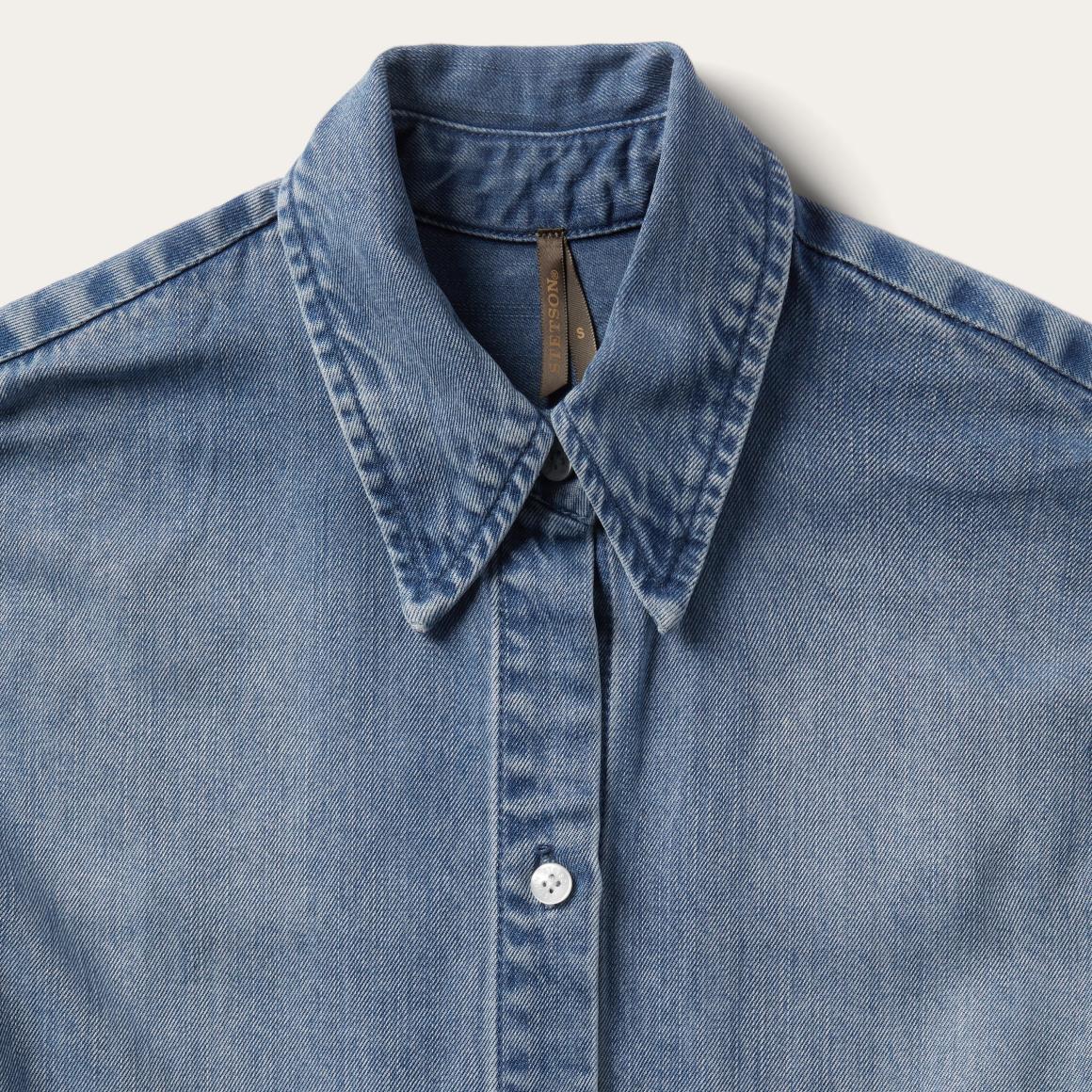 Denim Tie-Front Dress Blue | Women Stetson Midi