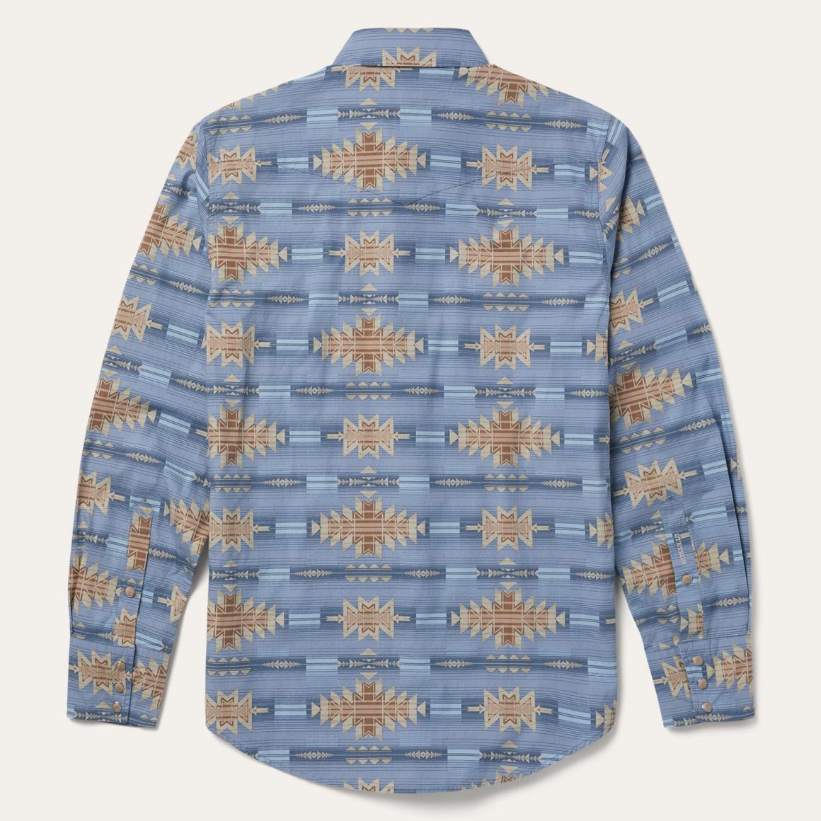 Desert Horizon Shirt Blue | Men Stetson Modern Cut