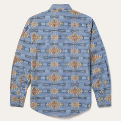 Desert Horizon Shirt Blue | Men Stetson Western Shirts
