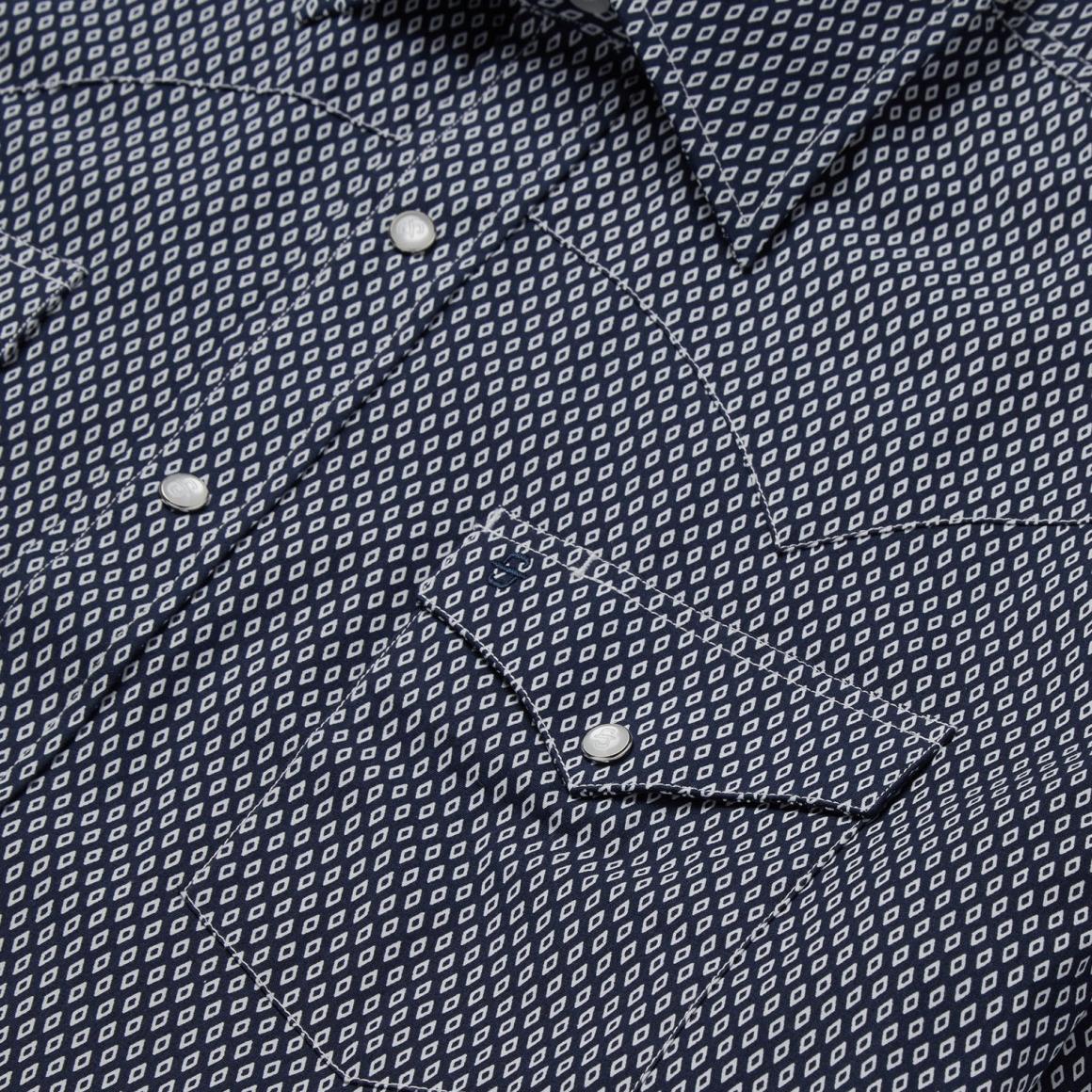 Diamond Geo Western Shirt Blue | Men Stetson Classic Cut