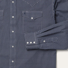 Diamond Geo Western Shirt Blue | Men Stetson Classic Cut
