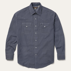 Diamond Geo Western Shirt Blue | Men Stetson Classic Cut