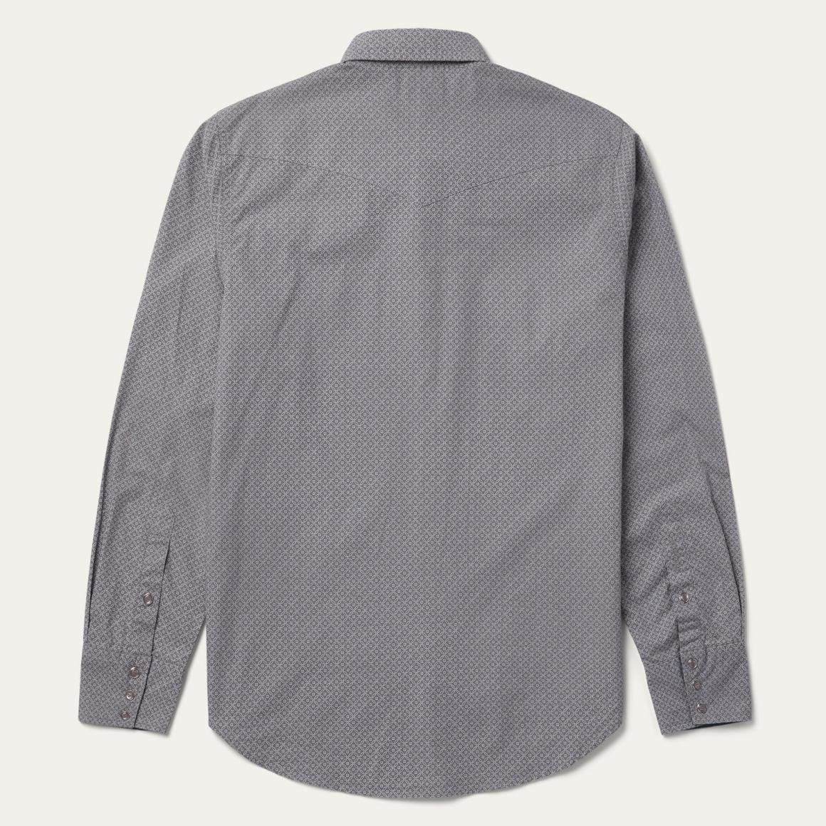 Diamond Print Western Shirt Grey | Men Stetson Modern Cut