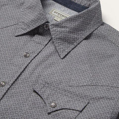 Diamond Print Western Shirt Grey | Men Stetson Modern Cut
