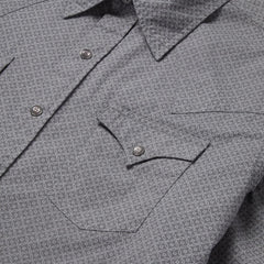 Diamond Print Western Shirt Grey | Men Stetson Western Shirts