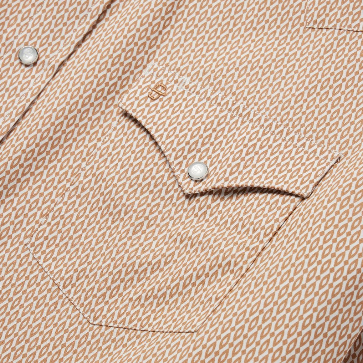 Diamond Print Western Shirt Orange | Men Stetson Western Shirts