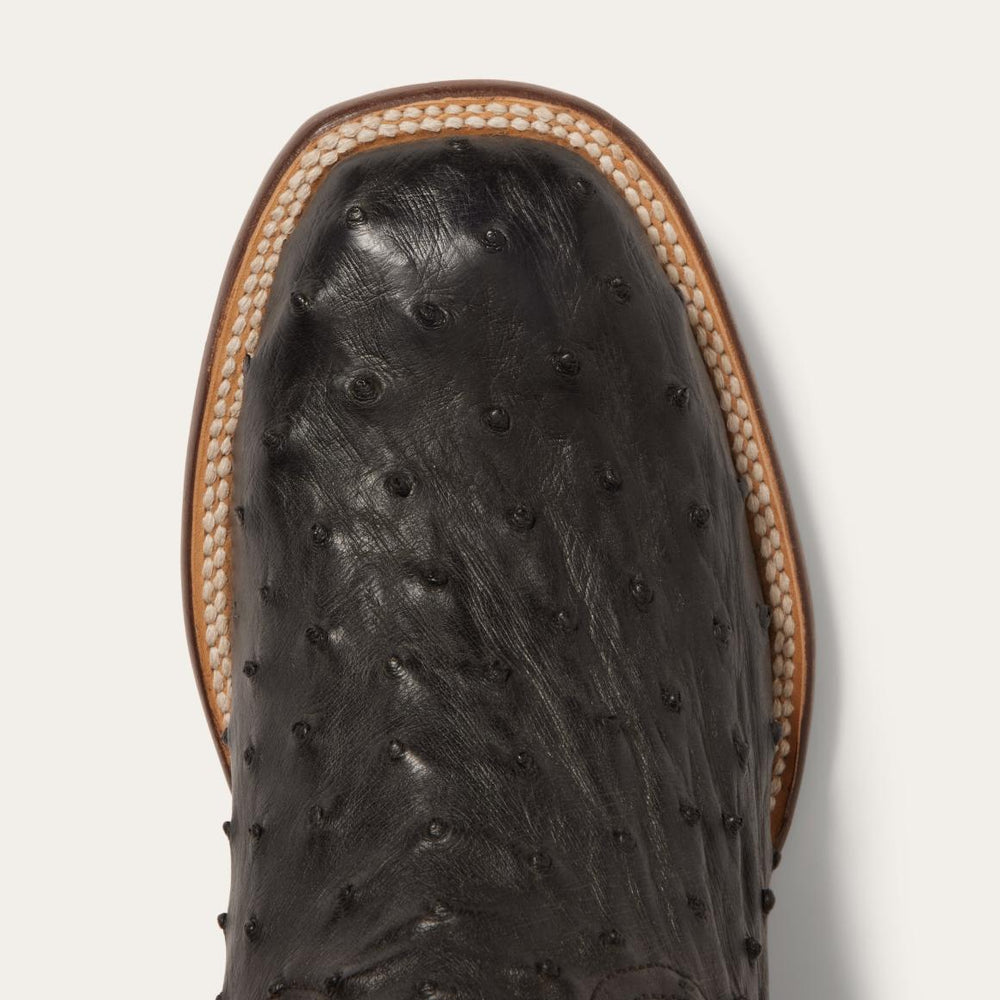 Dillon Ostrich Boots Black | Men Stetson Western