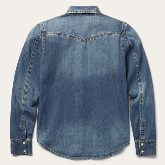 Distressed Denim Shirt Blue | Women Stetson Denim Shirts