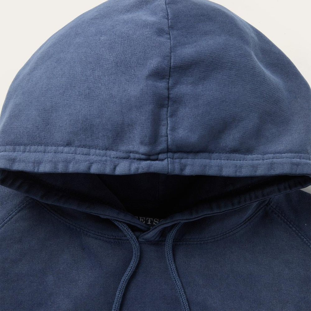 Distressed Logo Hooded Sweatshirt Blue | Men Stetson Sweaters &amp; Hoodies