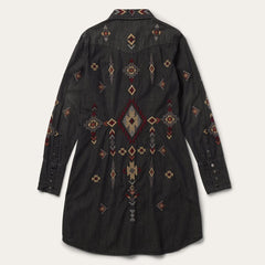 Embroidered Black Denim Shirt Dress Black | Women Stetson Shirt Dresses