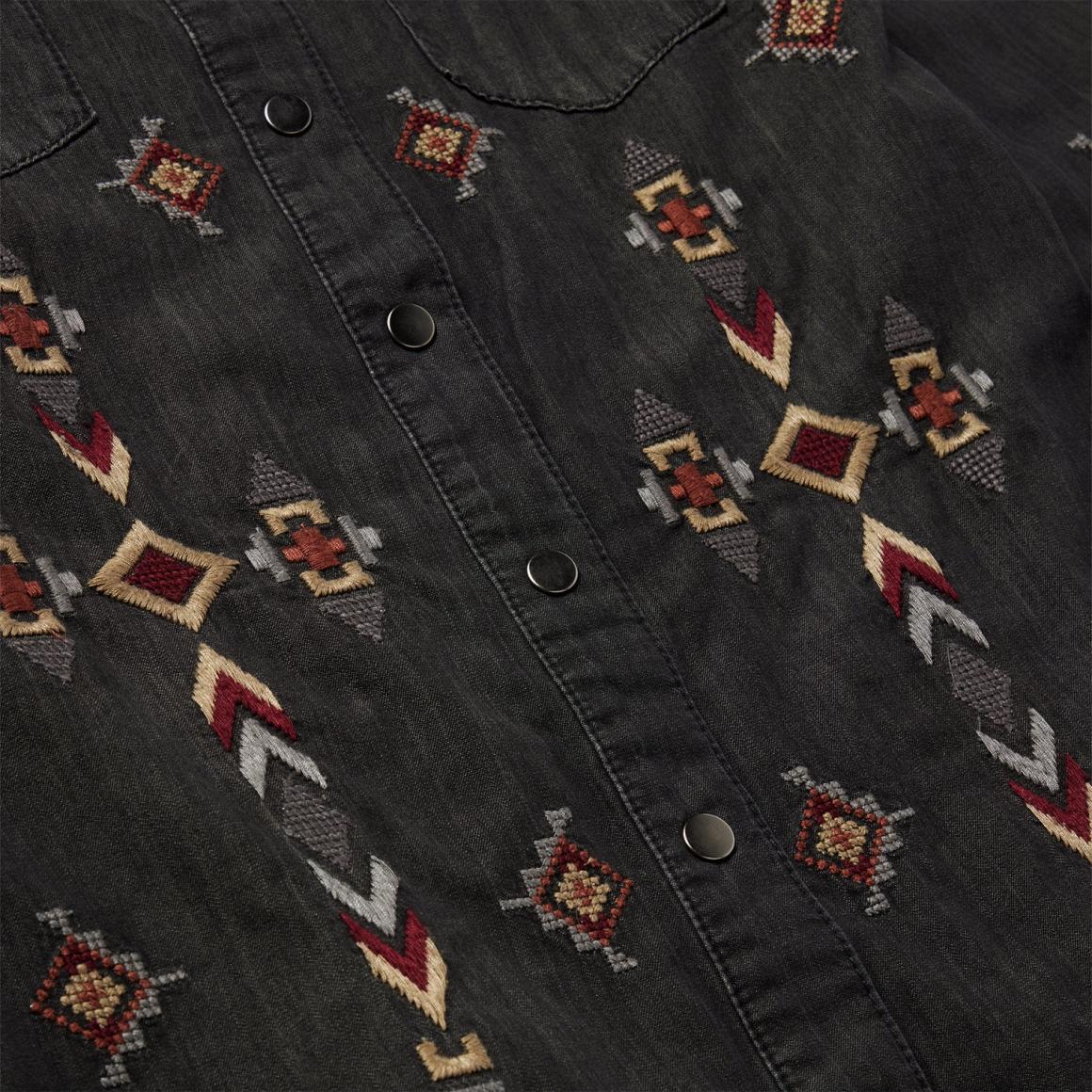 Embroidered Black Denim Shirt Dress Black | Women Stetson Shirt Dresses