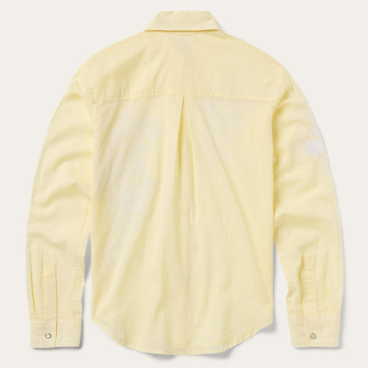 Embroidered Cotton Lawn Snap Front Shirt Yellow | Women Stetson Western Shirts