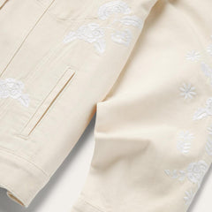Embroidered Cream Denim Jacket White | Women Stetson Jackets
