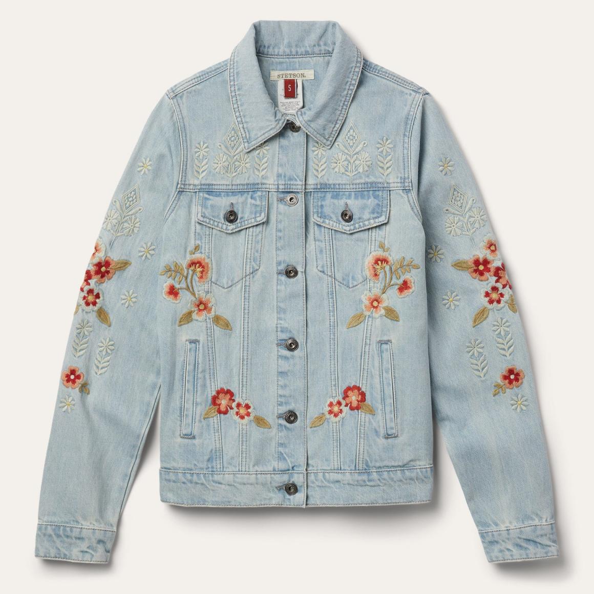 Embroidered Denim Jacket Blue | Women Stetson Jackets