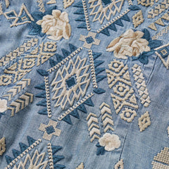 Embroidered Denim Twill Shirt Dress Blue | Women Stetson Shirt Dresses