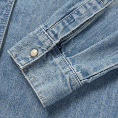 Embroidered Light Denim Shirt Blue | Women Stetson Denim Shirts