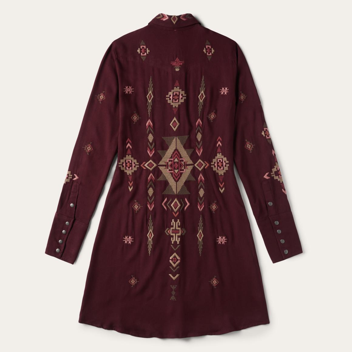 Embroidered Shirt Dress Wine | Women Stetson Mini