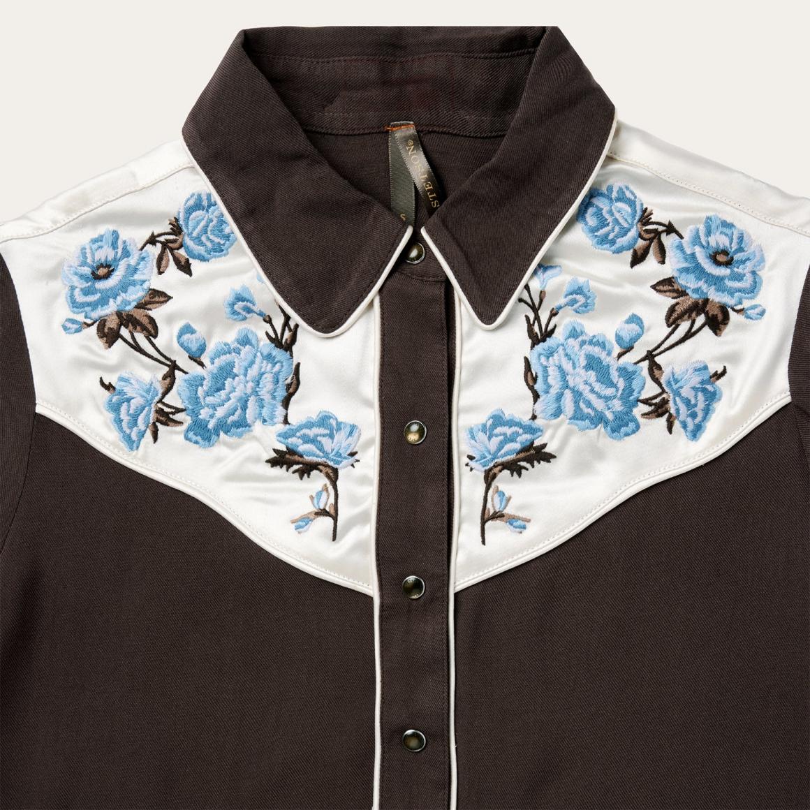 Embroidered Western Shirt Brown | Women Stetson Western Shirts