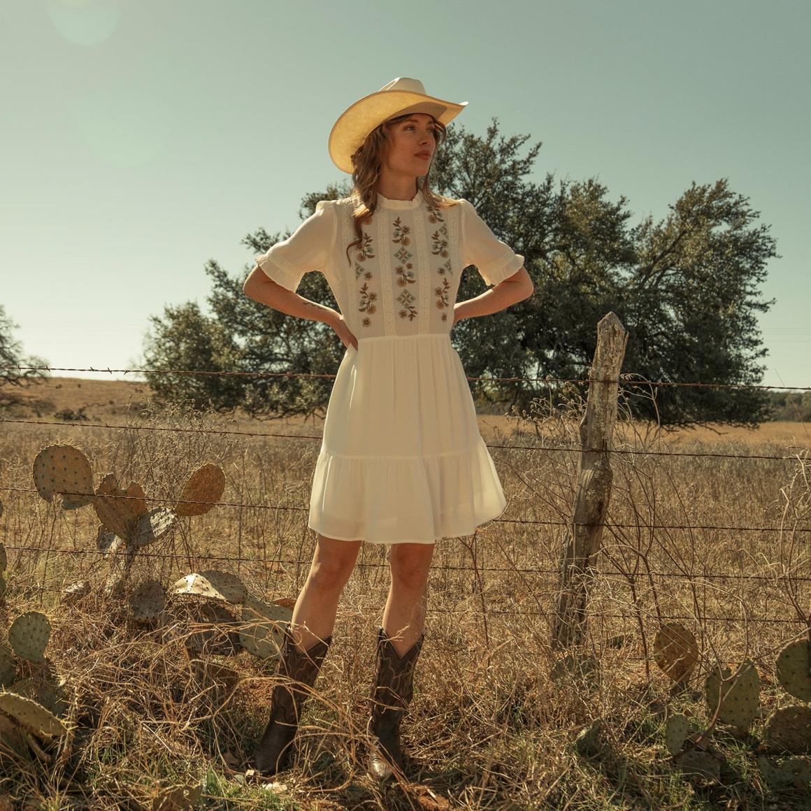 Flat Weave Dress White | Women Stetson Mini