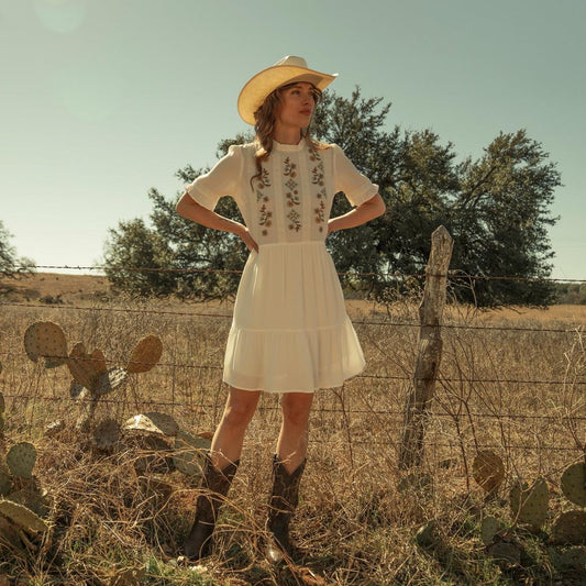 Flat Weave Dress White | Women Stetson Mini