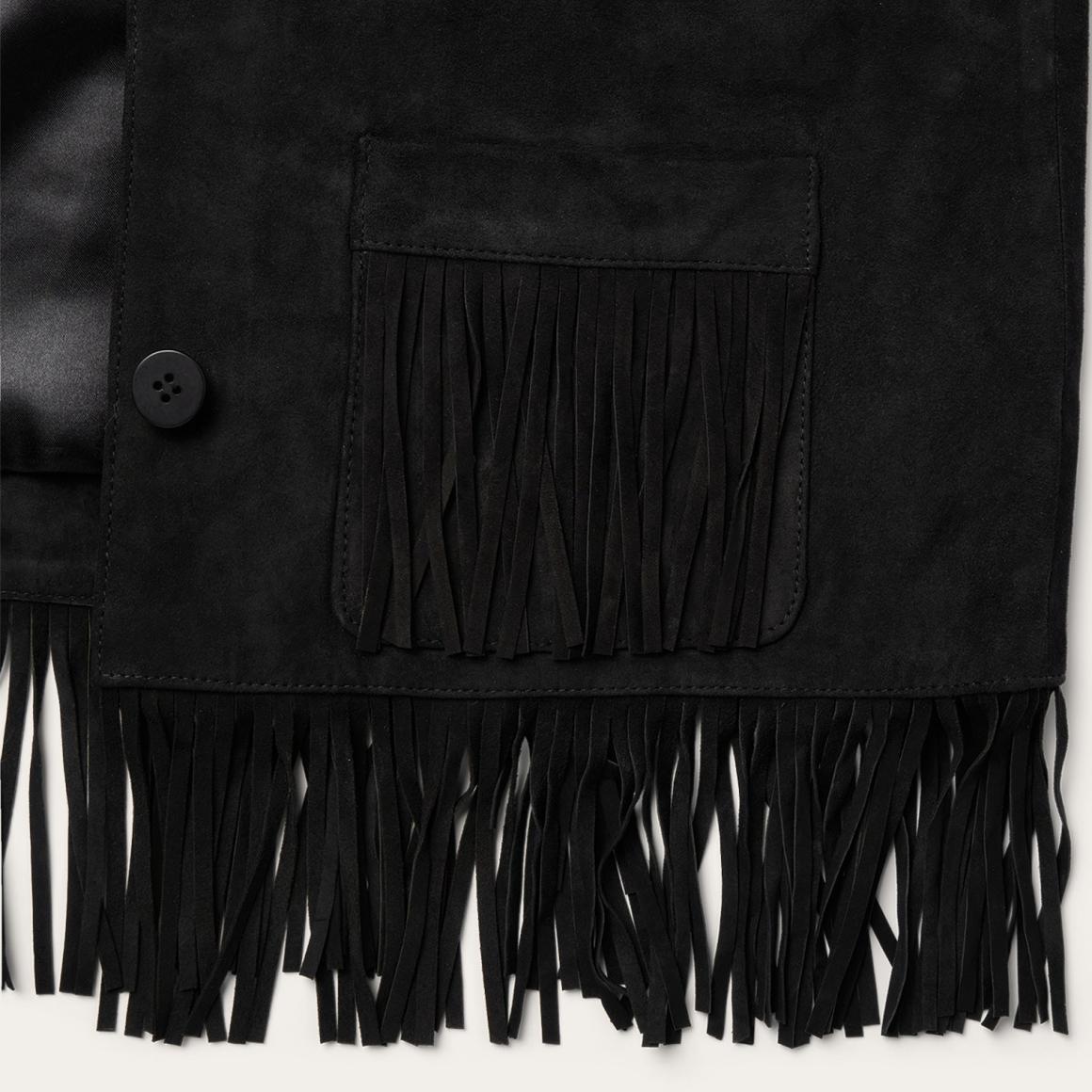 Fringe Suede Jacket Black | Women Stetson Fringe Jackets