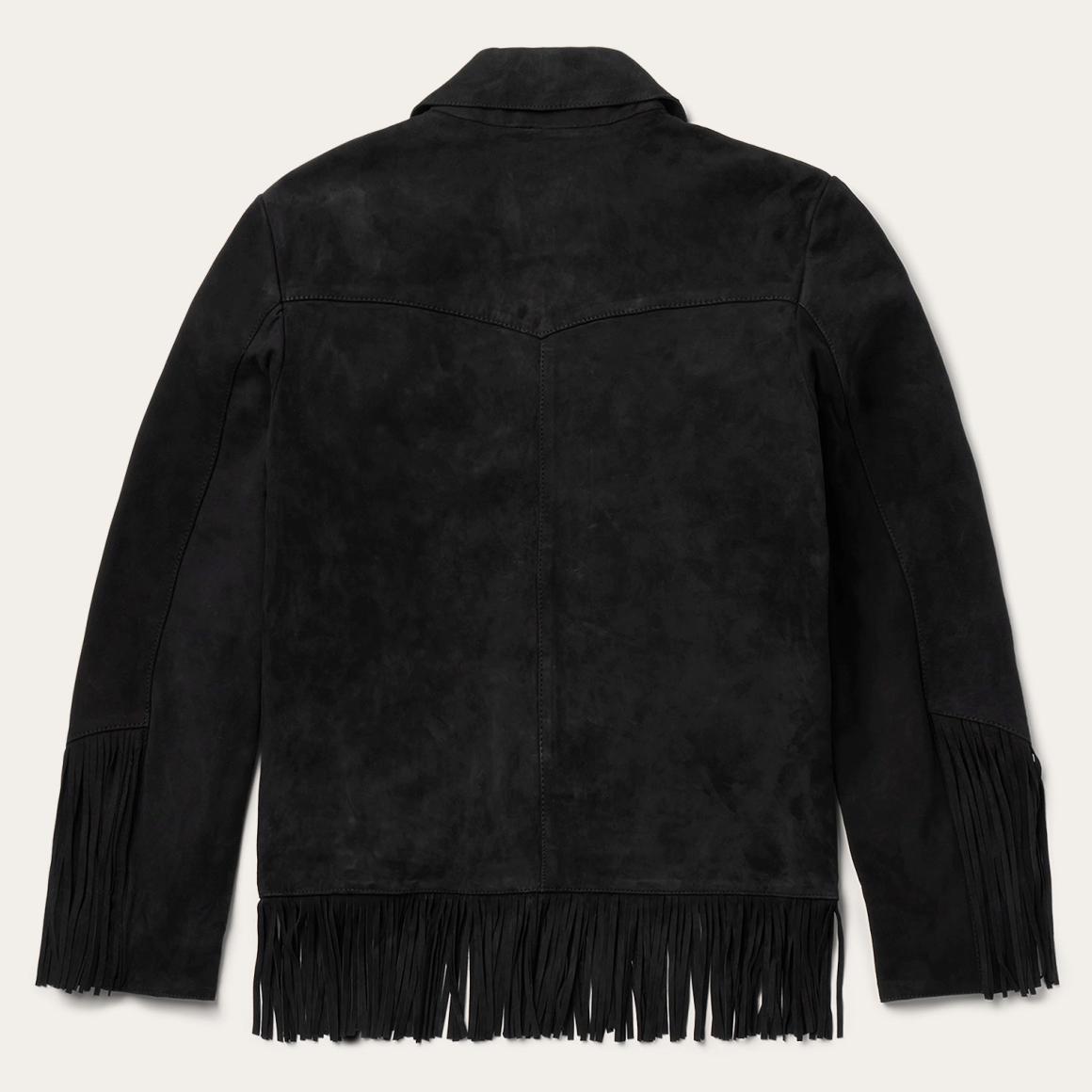 Fringe Suede Jacket Black | Women Stetson Jackets