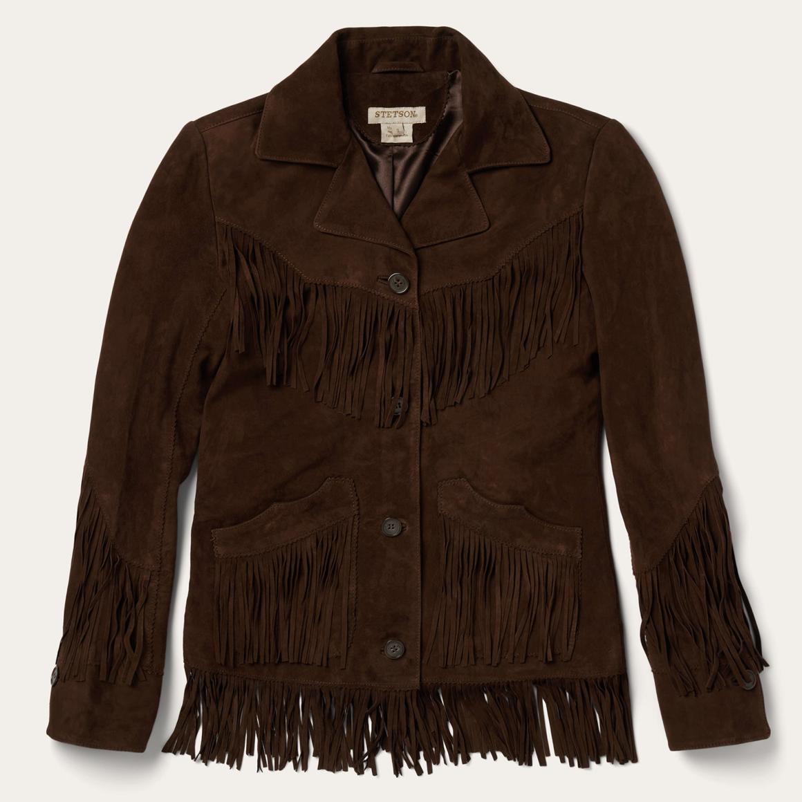 Fringe Suede Jacket Chocolate | Women Stetson Fringe Jackets