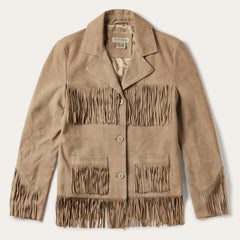 Fringe Suede Jacket Light Tan | Women Stetson Fringe Jackets