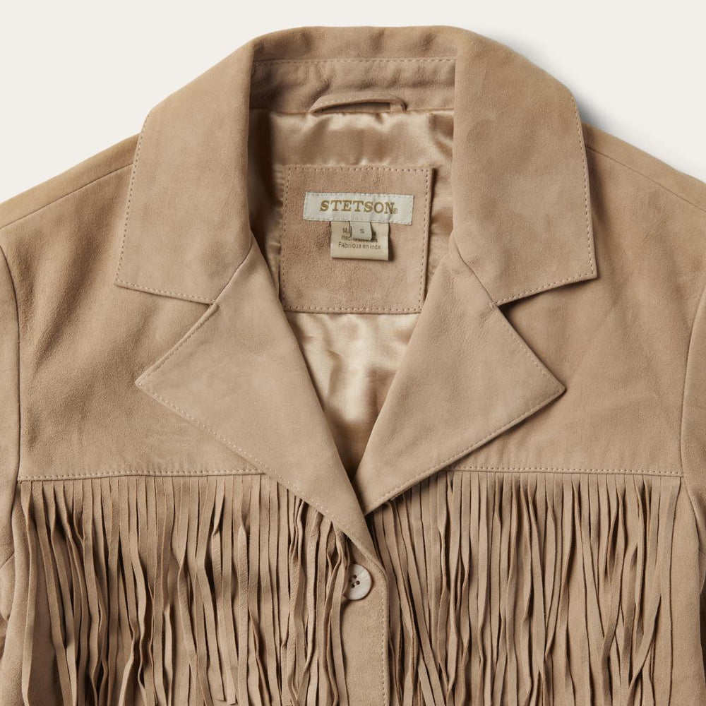 Fringe Suede Jacket Light Tan | Women Stetson Jackets