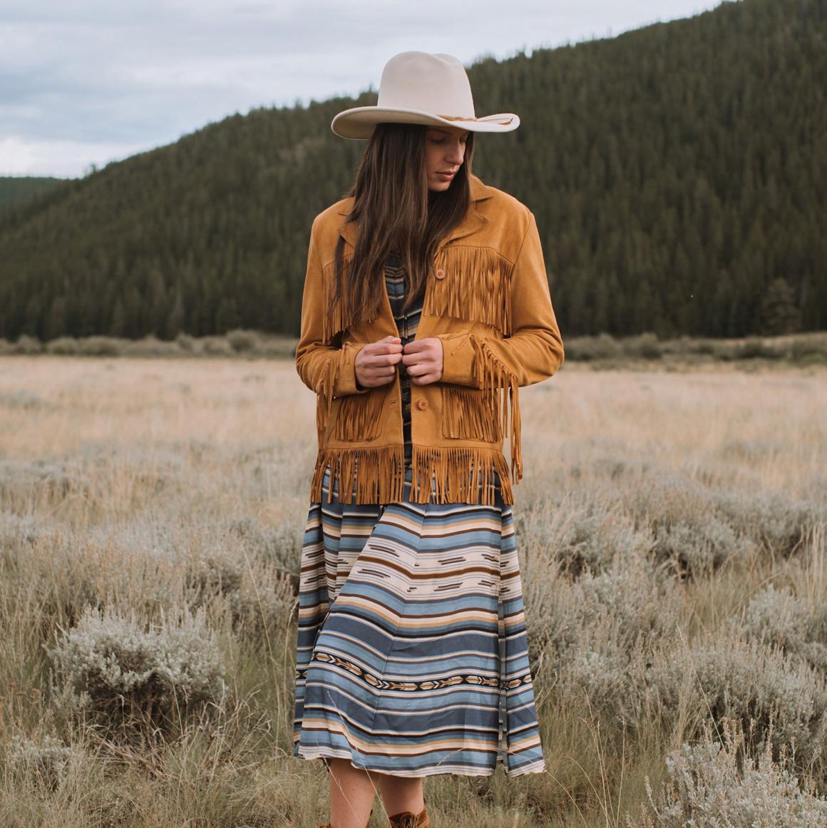 Fringe Suede Jacket Tan | Women Stetson Fringe Jackets