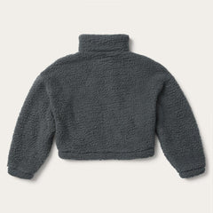 Fuzzy Teddy Bear Fleece Jacket Grey | Women Stetson Jackets