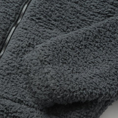 Fuzzy Teddy Bear Fleece Jacket Grey | Women Stetson Jackets