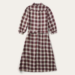 Gaucho Plaid Prairie Shirt Dress Wine | Women Stetson Shirt Dresses