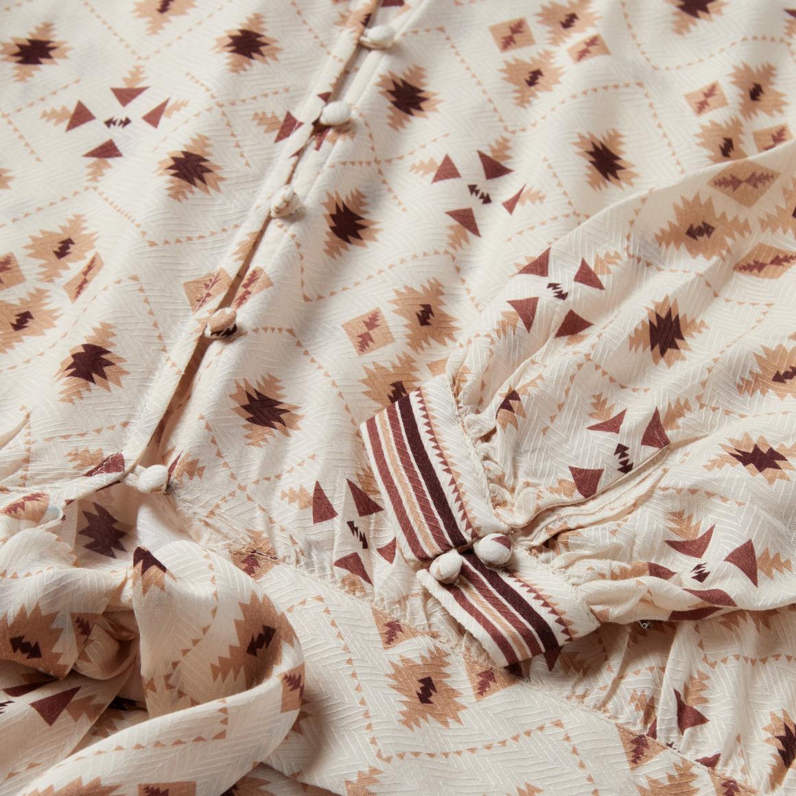 Gaucho Print Herringbone Blouse White | Women Stetson Blouses