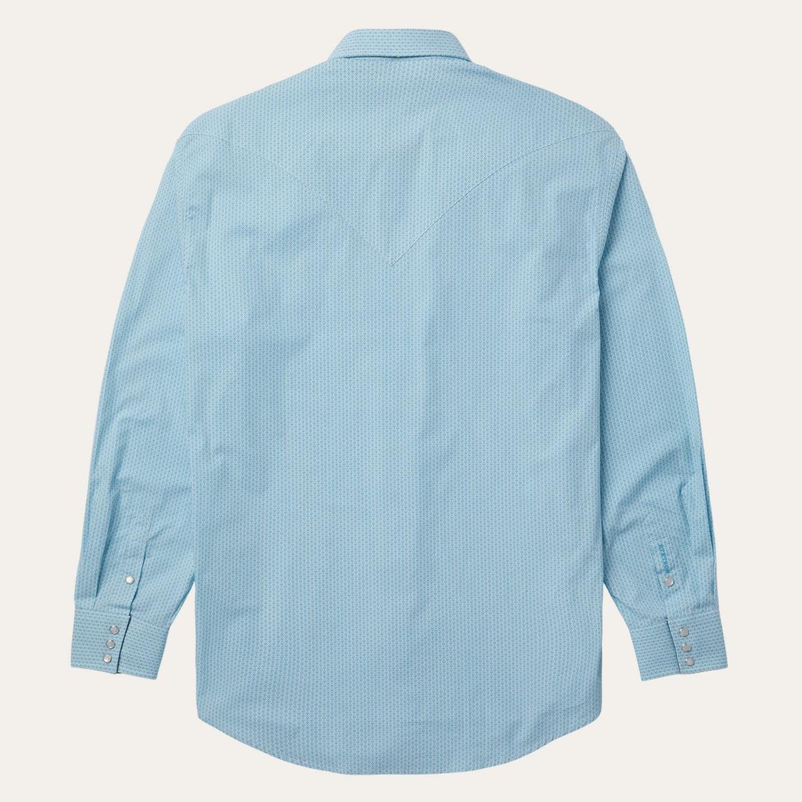 Geo Western Shirt Blue | Men Stetson Classic Cut