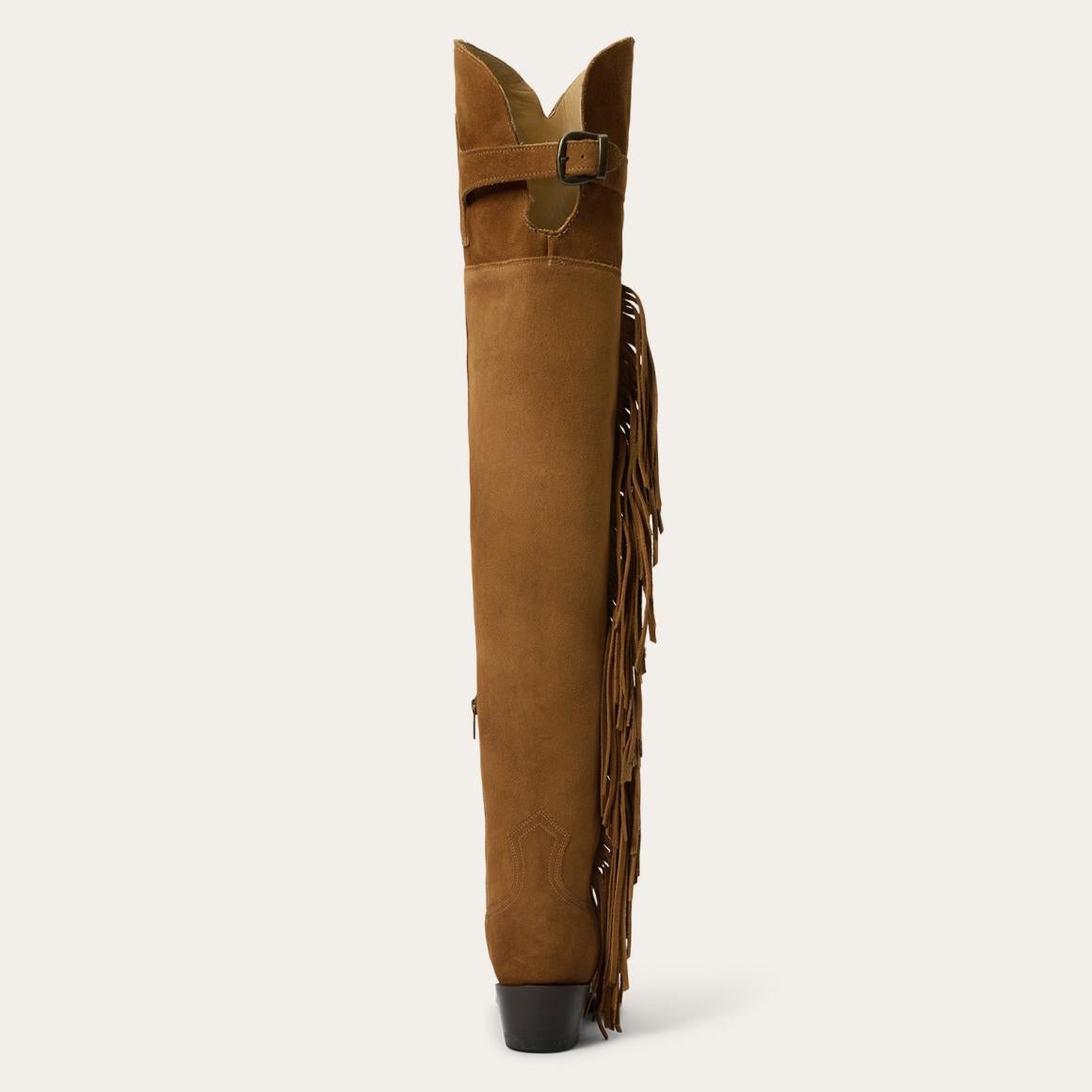 Glam Over-The-Knee Fringe Boot Tan Suede | Women Stetson Western
