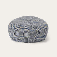 Glen Check Silk/Cotton 8-Panel Cap Blue Check | Men/Women Stetson Caps &amp; Truckers